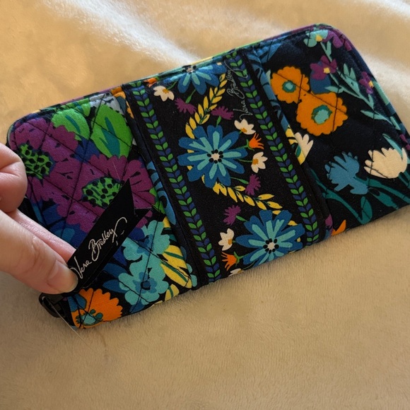 Vera Bradley Handbags - Vera Bradley Blue and Orange Floral Wallet